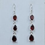 Garnet 925 Sterling Silver Earrings (REXT60-131)