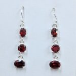 Garnet 925 Sterling Silver Earrings (REXT60-136)