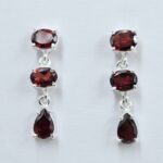 Garnet 925 Sterling Silver Earrings (REXT60-132)