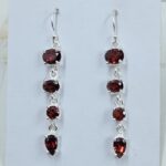Garnet 925 Sterling Silver Earrings (REXT60-135)