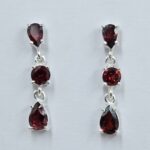 Garnet 925 Sterling Silver Earrings (REXT60-133)
