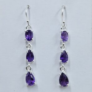 Amethyst 925 Sterling Silver Earrings (REXT60-138)