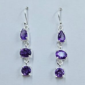 Amethyst 925 Sterling Silver Earrings (REXT60-139)