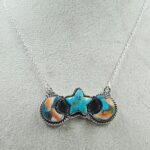 Spiny Oyster Turquoise & Kingman Turquoise 925 Sterling Silver Necklace (REXT111-43)
