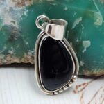 Black Onyx 925 Sterling Silver Pendant (RS67-1)