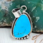 Kingman Turquoise 925 Sterling Silver Pendant (RS67-2)