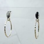 White Buffalo Turquoise 925 Sterling Silver Hoop Earrings (RS62-393)