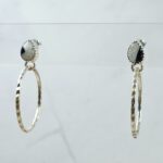 White Buffalo Turquoise 925 Sterling Silver Hoop Earrings (RS62-396)