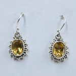Citrine 1" 925 Sterling Silver Earrings (RS67-74)