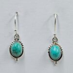 Mohave Turquoise 1" 925 Sterling Silver Earrings (RS67-78)