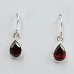Garnet 1" 925 Sterling Silver Earrings (RS60-113)