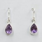 Amethyst 1" 925 Sterling Silver Earrings (RS60-115)