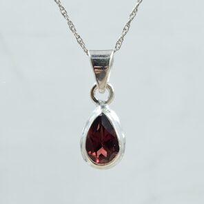 Garnet 1" 925 Sterling Silver Pendant(RS60-116)