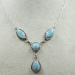 Larimar 925 Sterling Silver Necklace (RS104-488)