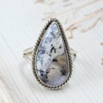 Dendratic Agate Size US 8 925 Sterling Silver Ring (REXT43-161)