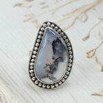 Dendratic Agate Size US 7 925 Sterling Silver Ring (REXT43-156)