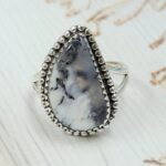 Dendratic Agate Size US 8 925 Sterling Silver Ring (REXT43-164)