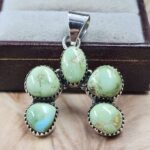 Sonoran Gold Turquoise Naja 925 Sterling Silver Pendant (REXT166-110)