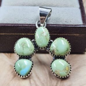 Sonoran Gold Turquoise Naja 925 Sterling Silver Pendant (REXT166-110)