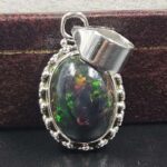 Black Opal 1" 925 Sterling Silver Pendant (REXT79-141)