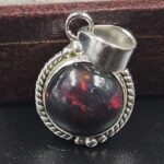 Black Opal 1" 925 Sterling Silver Pendant (REXT79-157)