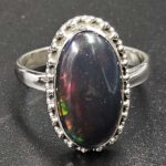 Black Opal  925 Sterling Silver Ring (REXT79-165)