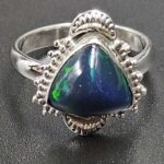 Black Opal 925 Sterling Silver Ring (REXT79-181)