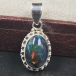 Black Opal 1" 925 Sterling Silver Pendant (REXT79-142)