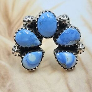 Golden Hills Turquoise Naja Size US 6 925 Sterling Silver Ring (REXT166-36)