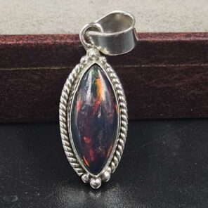 Black Opal 1" 925 Sterling Silver Pendant (REXT79-158)