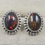 Black Opal 925 Sterling Silver Earring (REXT79-190)