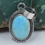 White Water Turquoise 1" 925 Sterling Silver Pendant (REXT21-208)