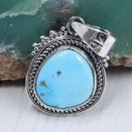 White Water Turquoise 0.8″ 925 Sterling Silver Pendant (REXT21-223)