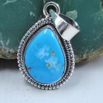 White Water Turquoise 0.8" 925 Sterling Silver Pendant (REXT21-213)