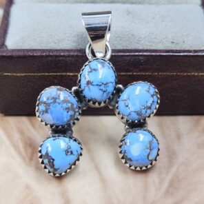 Golden Hills Turquoise Naja 925 Sterling Silver Pendant (REXT166-91)