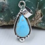 White Water Turquoise 1" 925 Sterling Silver Pendant (REXT21-193)