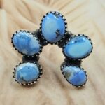 Golden Hills Turquoise Naja Size US 7 925 Sterling Silver Ring (REXT166-54)