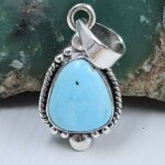 White Water Turquoise 1" 925 Sterling Silver Pendant (REXT21-198)