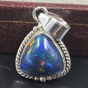 Black Opal 1" 925 Sterling Silver Pendant (REXT79-159)