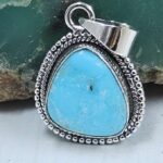 White Water Turquoise 1" 925 Sterling Silver Pendant (REXT21-203)