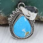 White Water Turquoise 0.8″ 925 Sterling Silver Pendant (REXT21-225)