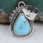 White Water Turquoise 0.7″ 925 Sterling Silver Pendant (REXT21-232)