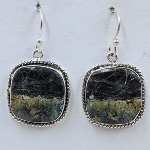 Black Jack Turquoise 925 Sterling Silver Earring (REXT90-180)