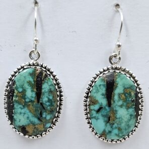 Black Jack Turquoise 925 Sterling Silver Earring (REXT90-160)