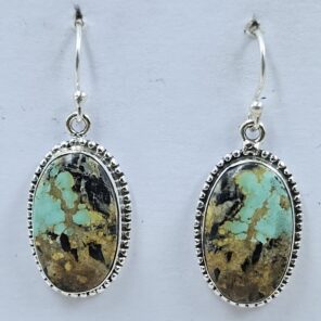 Black Jack Turquoise 925 Sterling Silver Earring (REXT90-165)