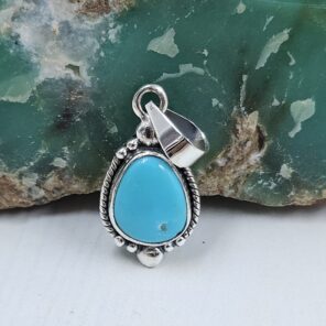 Blue Ridge Turquoise 1" 925 Sterling Silver Pendant (REXT21-191)