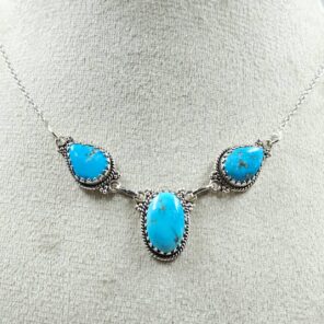 Blue Ridge Turquoise 16+2" 925 Sterling Silver Necklace (REXT76-275)