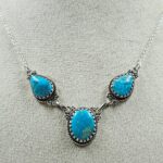 White Water Turquoise 16+2" 925 Sterling Silver Necklace (REXT76-282)