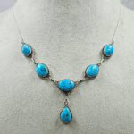 White Water Turquoise 18+2" 925 Sterling Silver Necklace (REXT76-283)