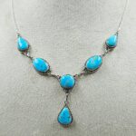 Blue Ridge Turquoise 18+2" 925 Sterling Silver Necklace (REXT76-286)